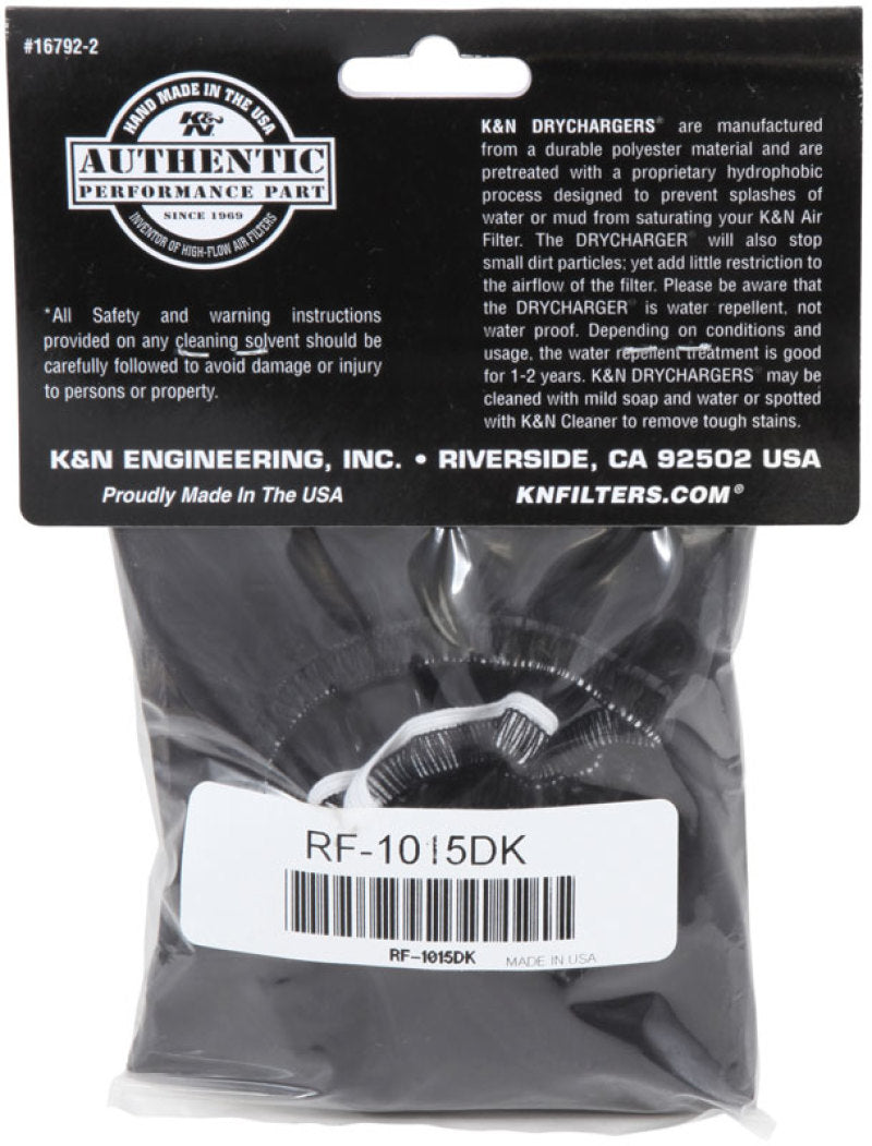 K&N Air Filter Wrap Drycharger - Black - Racecraft Industries