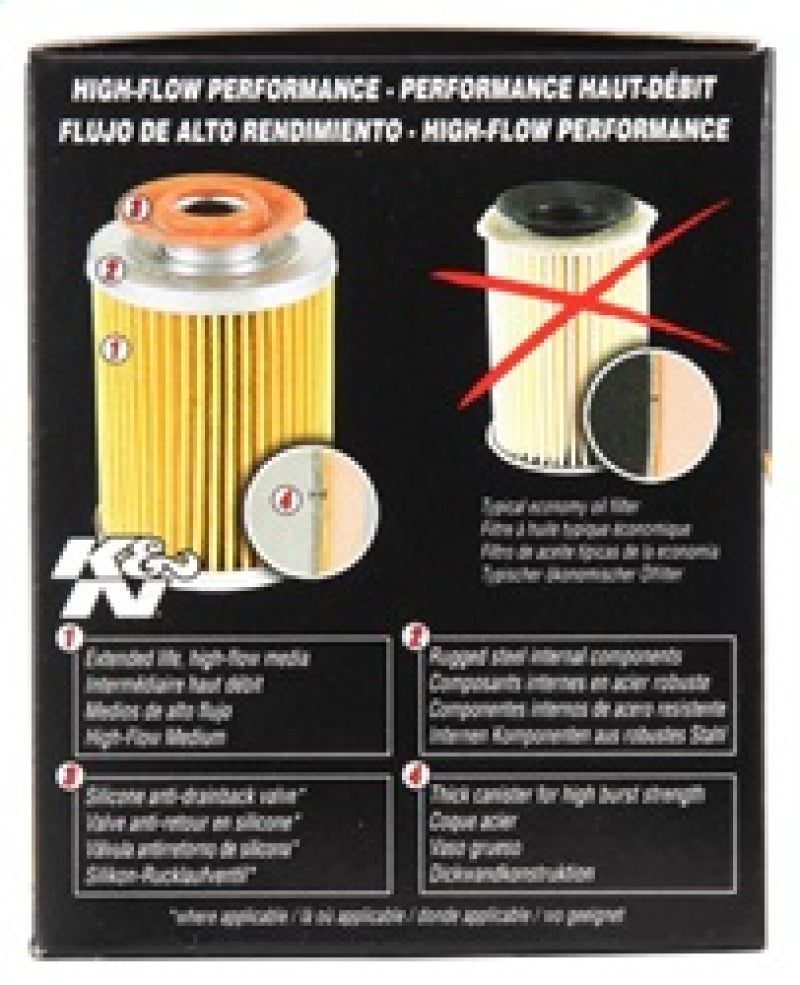 K&N 3.74inch / 2.98 OD Performance Gold Oil Filter - Racecraft Industries