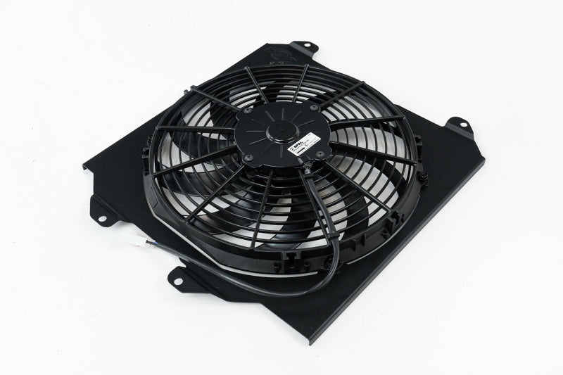 CSF 92-00 Honda Civic All-Aluminum Fan Shroud w/12in SPAL Fan - Black Finish - Racecraft Industries