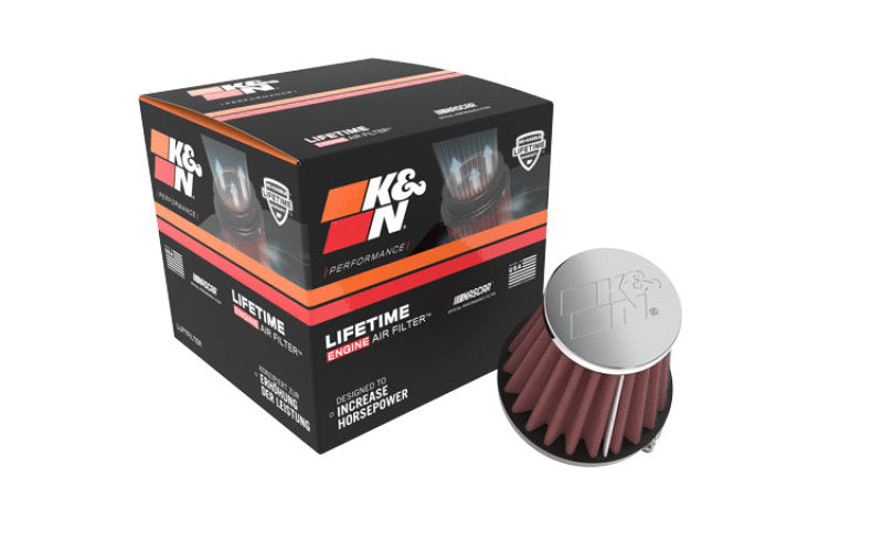 K&N Universal Chrome Filter 1 15/16 inch FLG / 3 inch Base / 2 inch Top / 3 inch Height - Racecraft Industries
