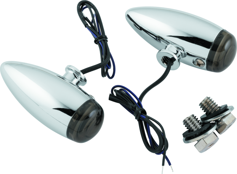 Kuryakyn Super Bright LED Mini Bullet Lights Amber Chrome - Racecraft Industries