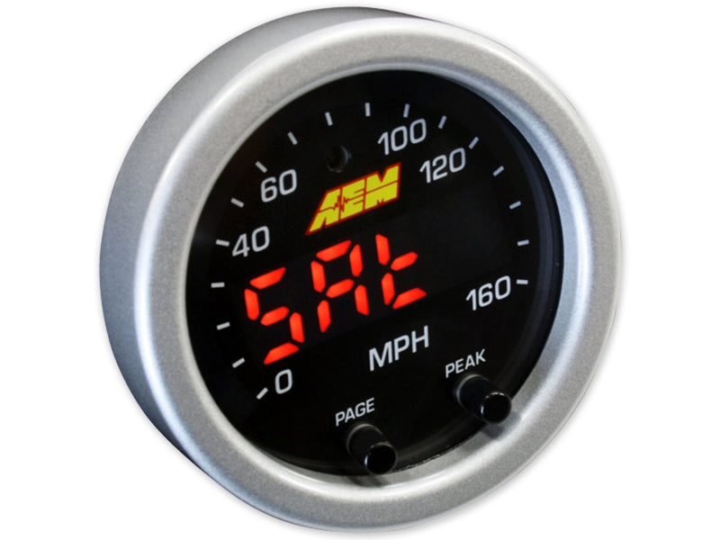 AEM X-Series 0-160 MPH Black Bezel w/ Black Face GPS Speedometer Gauge - Racecraft Industries