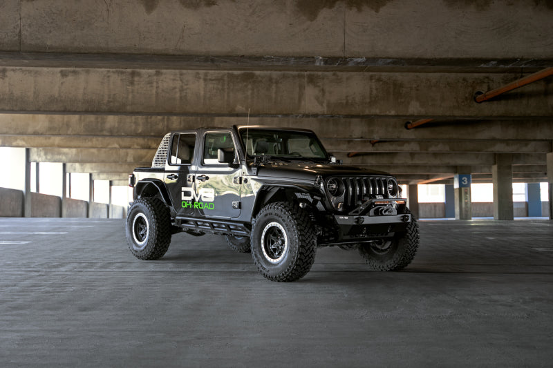 DV8 Offroad 07-23 Jeep Wrangler/Gladiator JT/JK/JL FS-25 Stubby Front Bumper w/Plated Bull Bar - Racecraft Industries