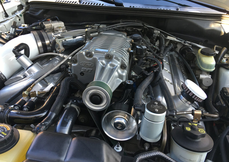 J&L 99-04 Ford Mustang SVT Cobra Driver Side Oil Separator 3.0 - Clear Anodized - Racecraft Industries