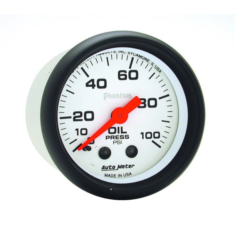 Autometer Phantom 52mm 0-100 PSI Mechanical Oil Pressure Gauge - Racecraft Industries