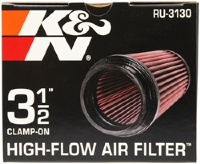 K&N Filter Universal Rubber Filter 3 1/2 inch Flange 4 5/8 inch Base 3 1/2 inch Top 7 inch Height - Racecraft Industries