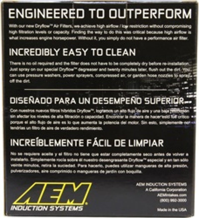 AEM 3 in Short Neck 5 in Element Filter - Racecraft Industries