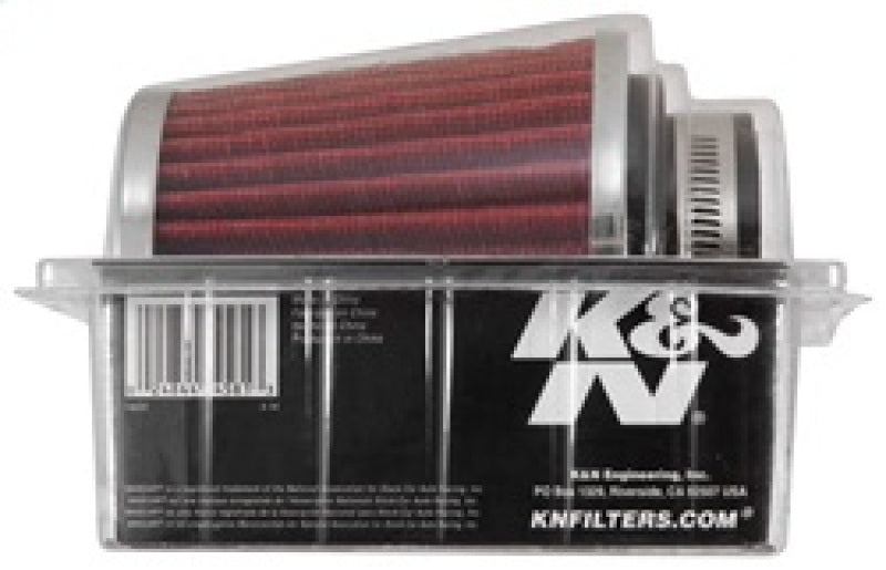 K&N Universal Chrome Filter 2 3/4in FLG / 4 1/2in Bottom / 4 1/2in Height - Racecraft Industries