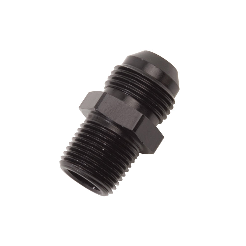 Russell Performance -8 AN to 3/8in NPT Straight Flare to Pipe (Black) - Racecraft Industries