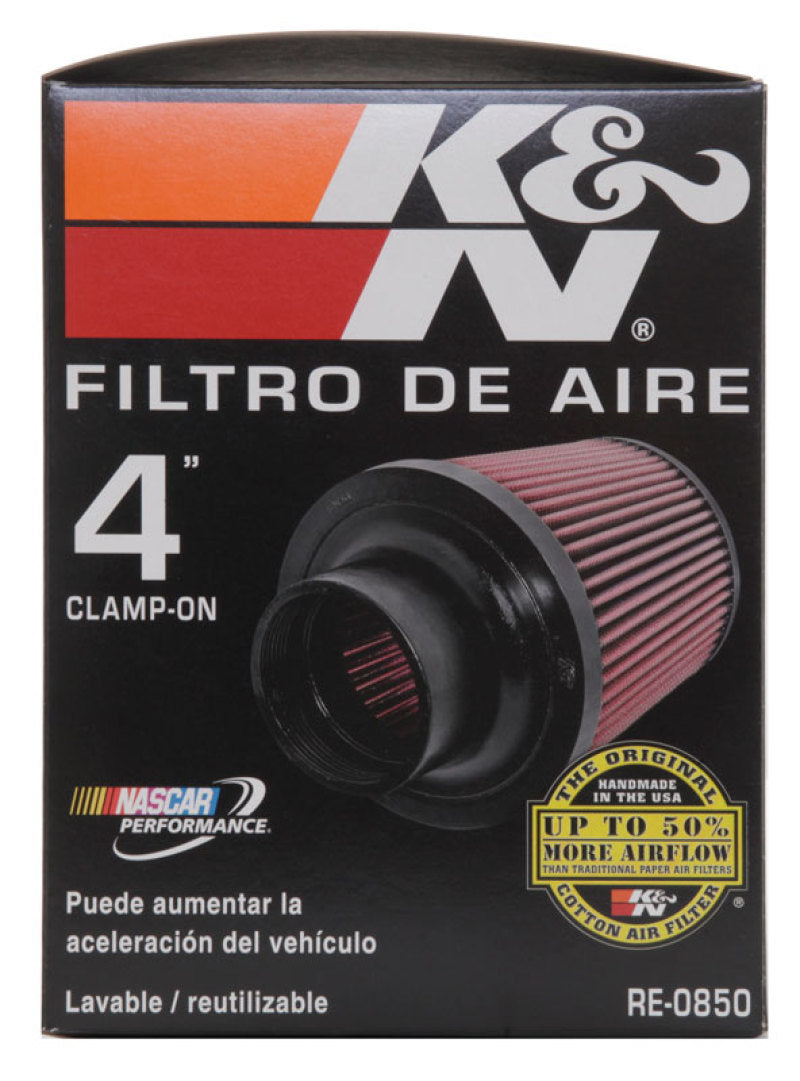 K&N Universal Air Filter (4in. Flange / 6in. Base OD / 4-5/8in. Top OD / 6in. Height) - Racecraft Industries