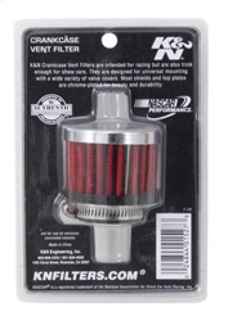 K&N 1in Flange ID x 2in OD x 1.5 inch H Rubber Base Crankcase Vent Filter - Racecraft Industries