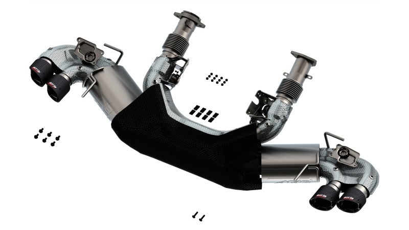 Borla 2020 Chevrolet Corvette C8 6.2L ATAK 3in Exhaust System Dual Round Angle Cut Carbon Fiber Tips - Racecraft Industries