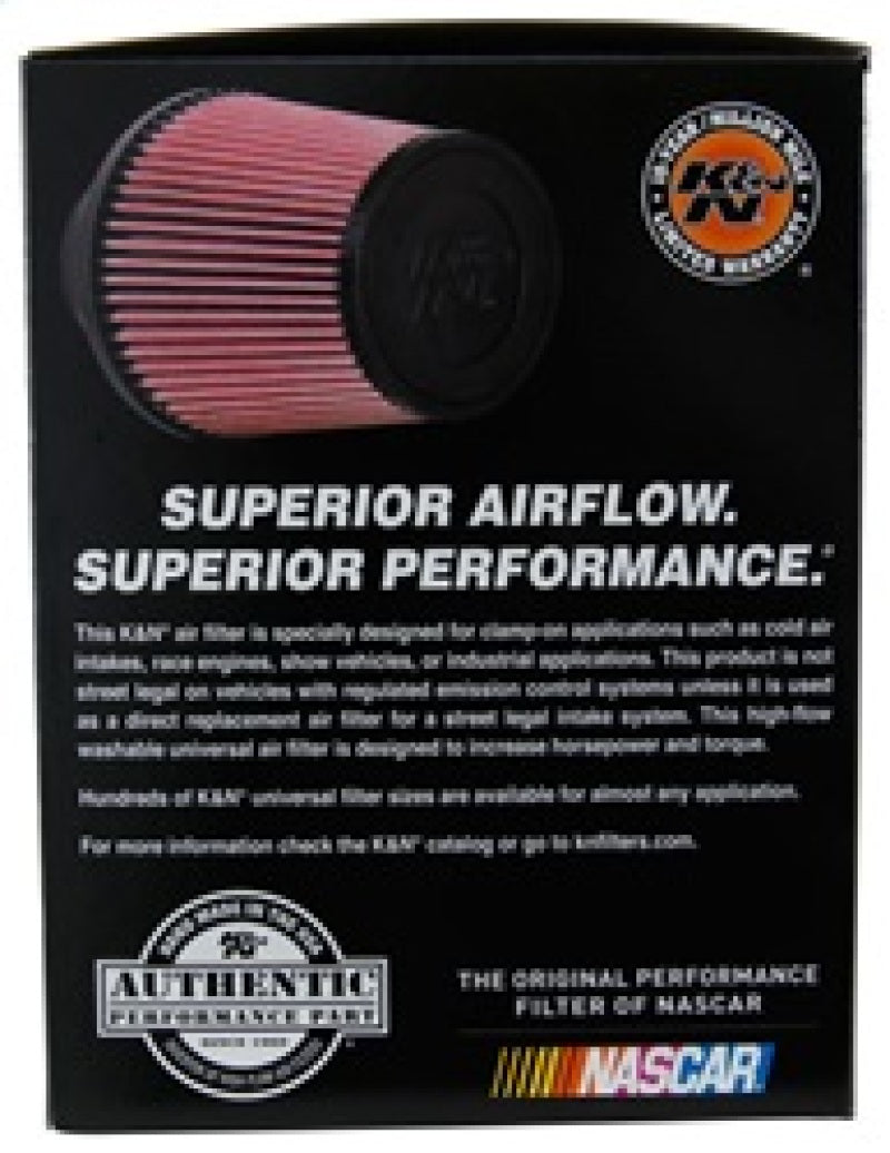 K&N Universal Rubber Filter 3 1/2inch ID FLG / 6inch Base / 4-5/8inch Top / 6inch Height - Racecraft Industries