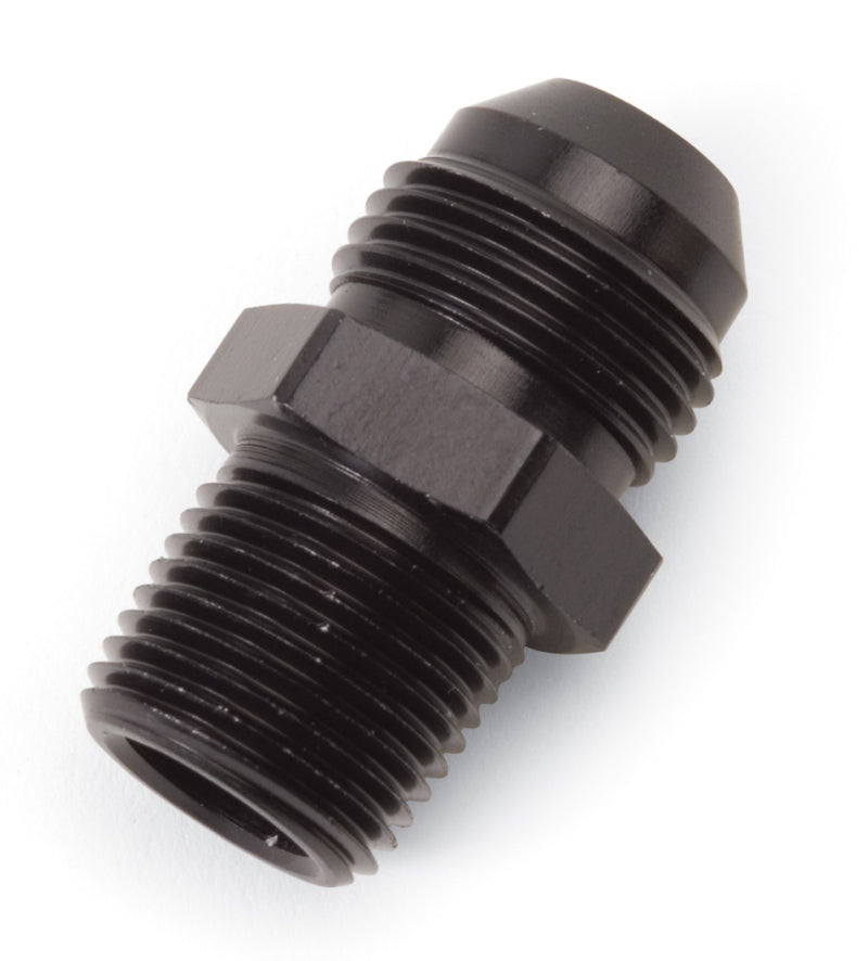 Russell Performance -8 AN to 3/8in NPT Straight Flare to Pipe (Black) - Racecraft Industries