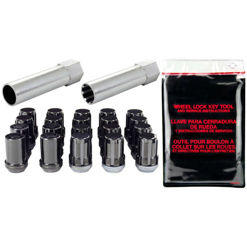 McGard SplineDrive Tuner 5 Lug Install Kit w/Locks & Tool (Cone) M12X1.5 / 13/16 Hex - Blk - Racecraft Industries