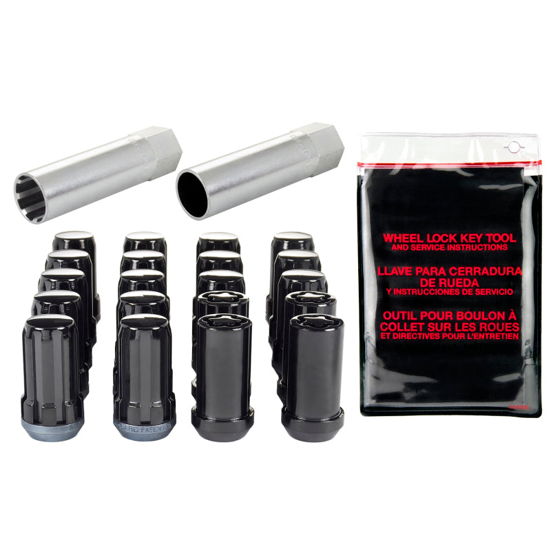 McGard SplineDrive Tuner 5 Lug Install Kit w/Locks & Tool (Cone) M14X1.5 / 22mm Hex - Blk - Racecraft Industries