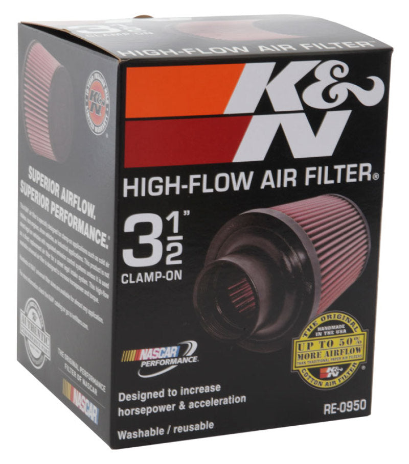 K&N Universal Rubber Filter 3 1/2inch ID FLG / 6inch Base / 4-5/8inch Top / 6inch Height - Racecraft Industries