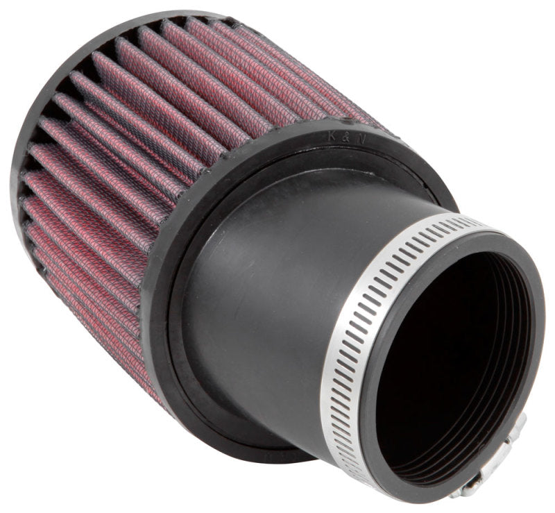 K&N Filter Universal Rubber Round Straight Filter 20 Deg Angled 2-7/16in Flange 3-3/4in OD 4in H - Racecraft Industries
