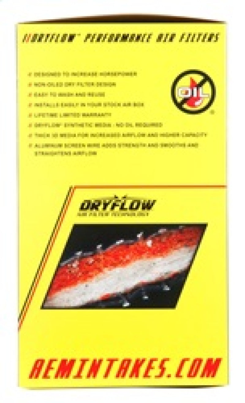 AEM Dryflow Air Filter - Round Tapered 5in Top OD x 6 Base OD x 5.563in H x 3in Flange ID - Racecraft Industries