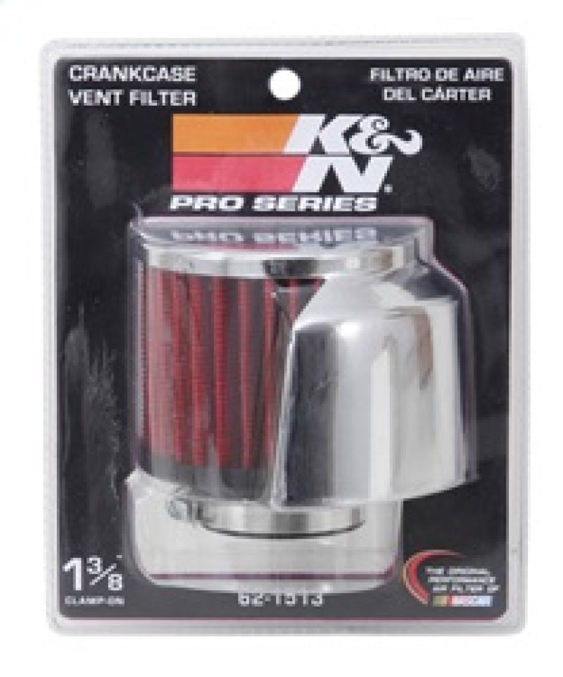 K&N 1.375in Flange ID x 3in OD x 2.5in Height Clamp On Crankcase Vent Filter - Racecraft Industries