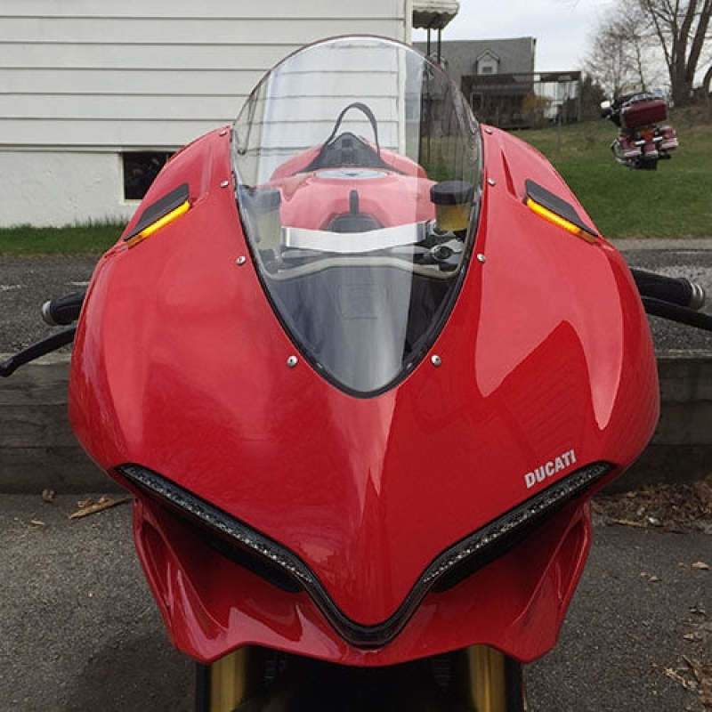 New Rage Cycles 15-19 Ducati 1299 Panigale Mirror Block Off Turn Signals Black - Racecraft Industries