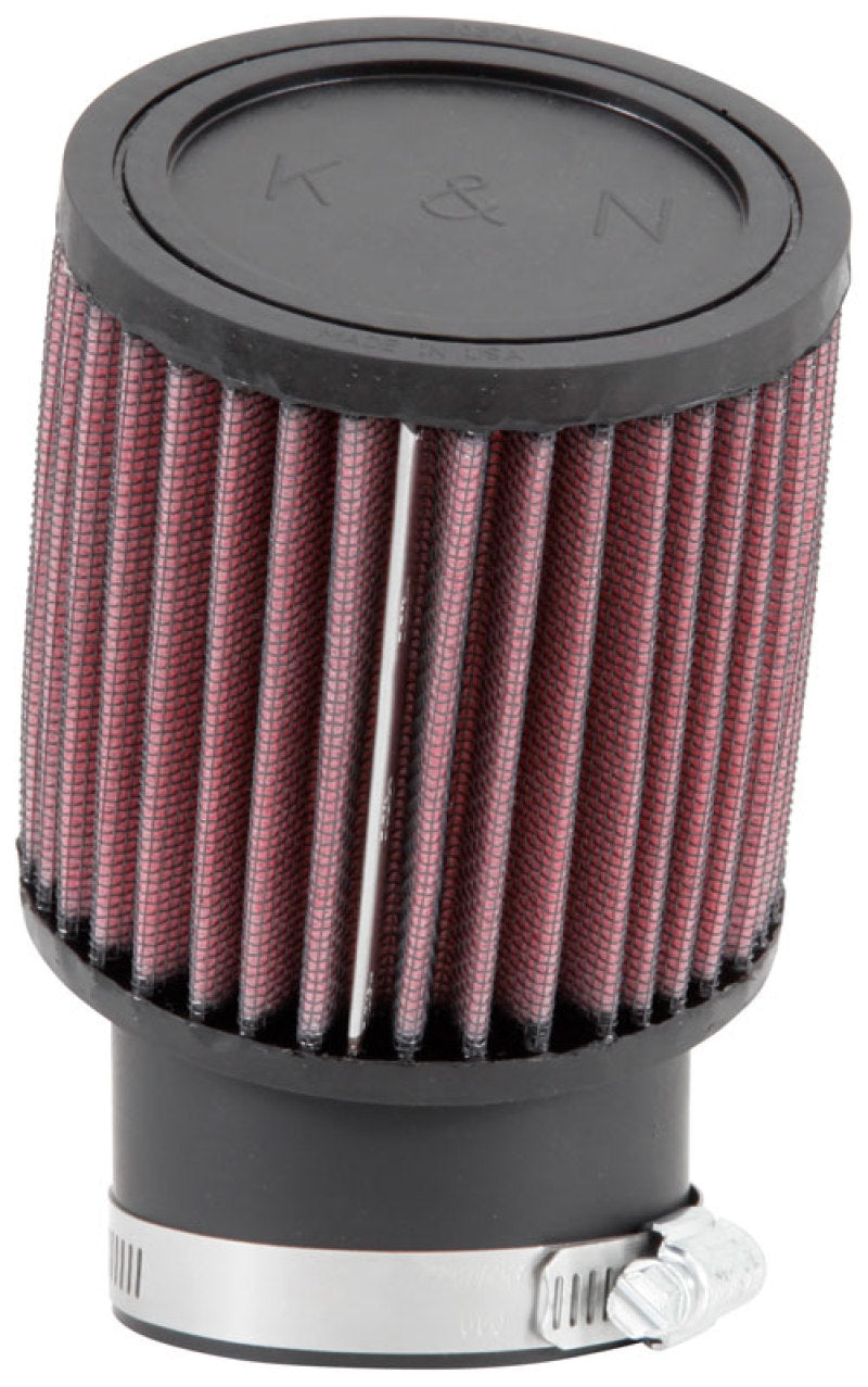 K&N Filter Universal Rubber Round Straight Filter 20 Deg Angled 2-7/16in Flange 3-3/4in OD 4in H - Racecraft Industries