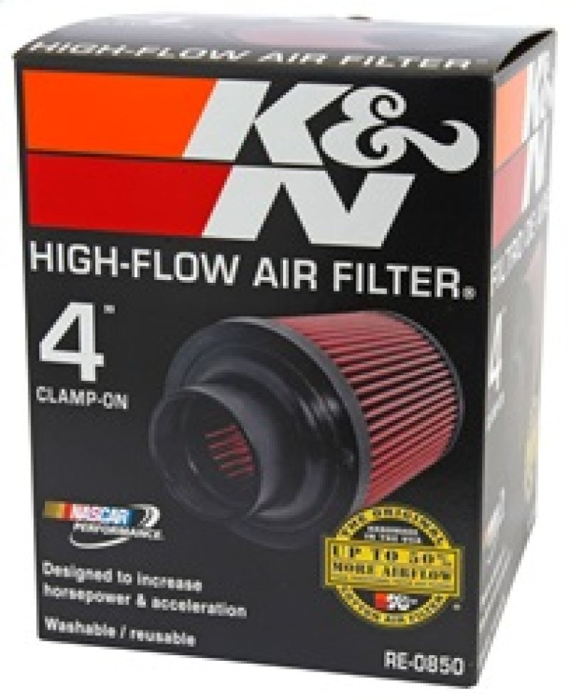 K&N Universal Air Filter (4in. Flange / 6in. Base OD / 4-5/8in. Top OD / 6in. Height) - Racecraft Industries