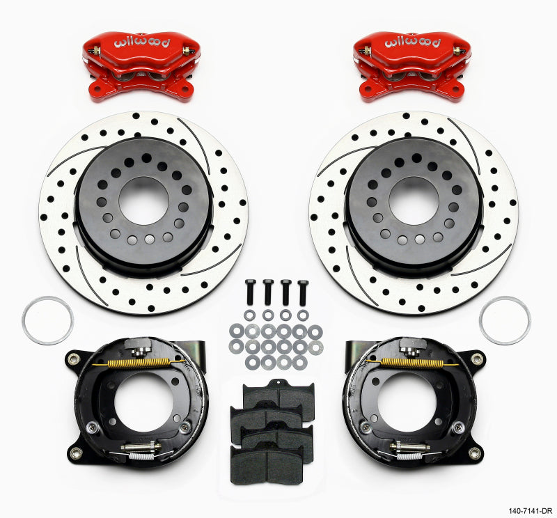 Wilwood Forged Dynalite P/S P-B Kit Drilled-Red Chevy 12 Bolt w/ C-Clips - Racecraft Industries