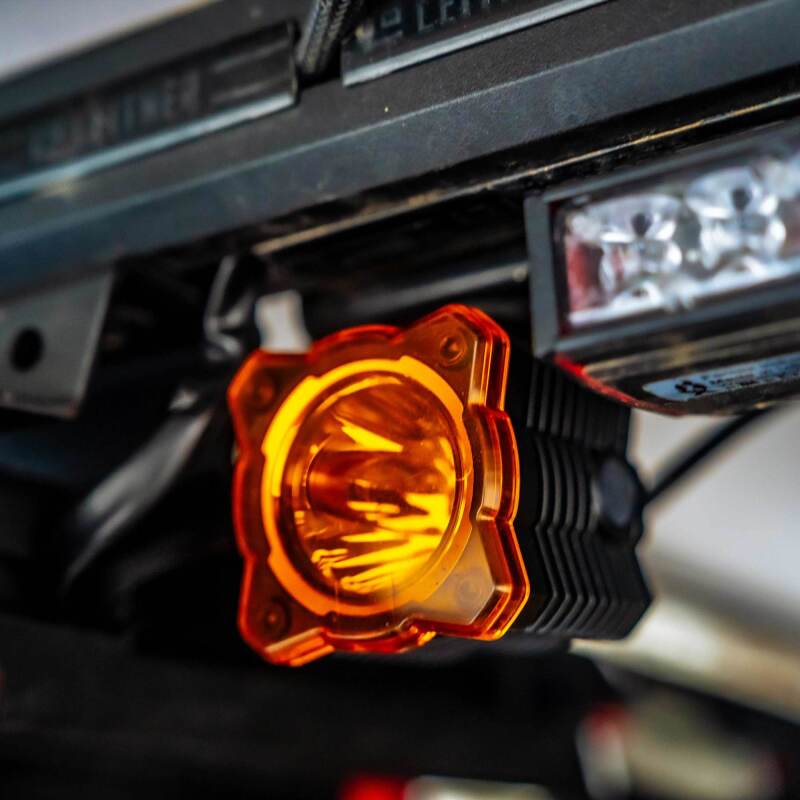 KC HiLiTES FLEX ERA 1 Single Light Shield ONLY (Amber) - Racecraft Industries