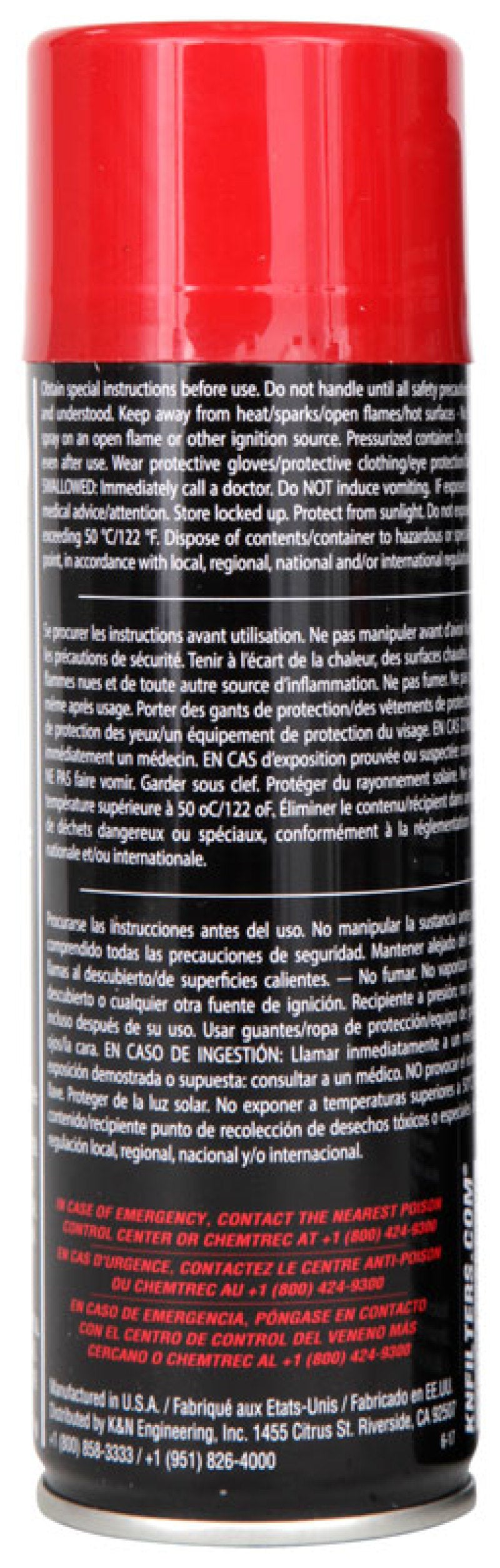 K&N 6.5 OZ Aerosol Spray Air Filter Oil - Racecraft Industries