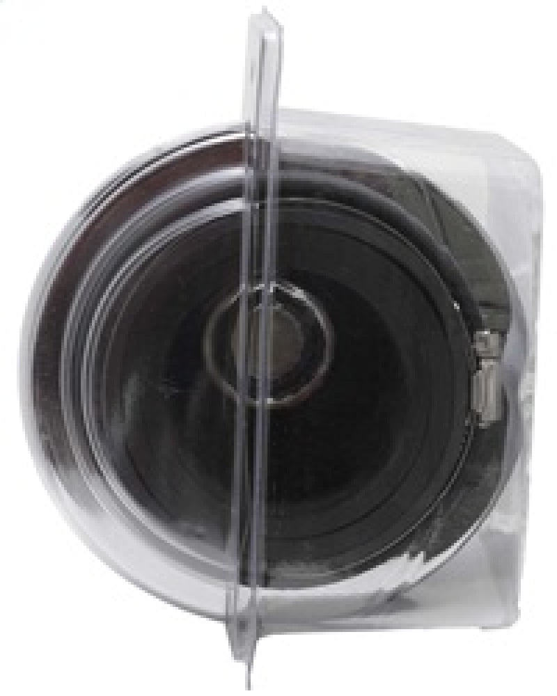 K&N Universal Air Filter Chrome Round Tapered Red - 4in Flange ID x 1.125in Flange Length x 5.5in H - Racecraft Industries