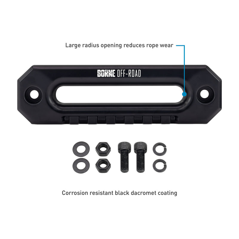 Borne Off-Road 12K Winch - Black Synthetic Rope - Racecraft Industries