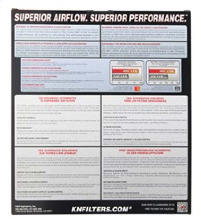 K&N Replacement Panel Air Filter 12.313in OS L x 10.313in OS W x 1.188in H for 13-14 Cadillac ATS - Racecraft Industries