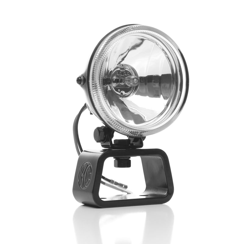 KC HiLiTES Rally 400 4in. Round Halogen Light 55w Spread Beam (Pair Pack System) - Black - Racecraft Industries