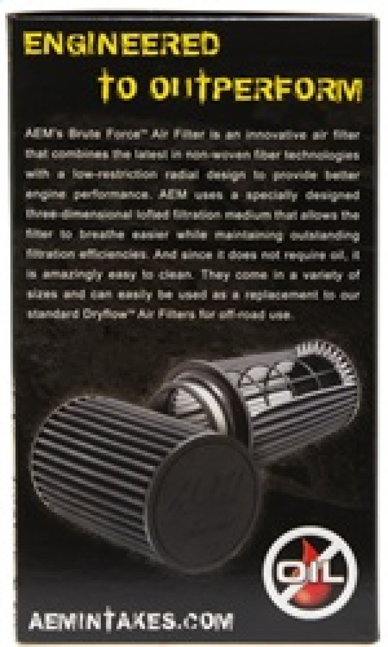 AEM Dryflow 3.5in. X 7in. Round Tapered Air Filter - Racecraft Industries