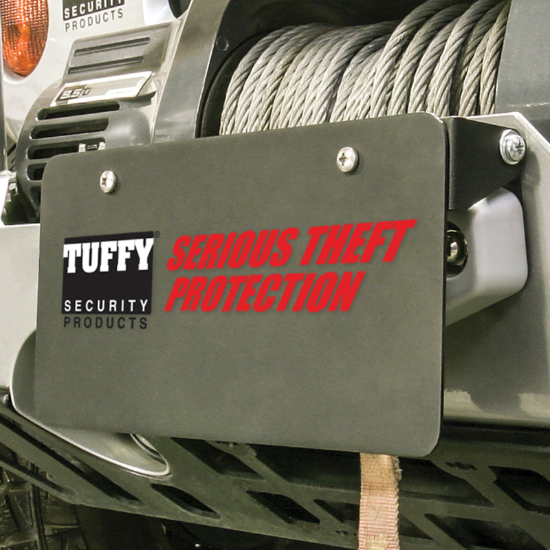 Tuffy Flipup License Plate Holder- Winch W/Hawse- Blk - Racecraft Industries