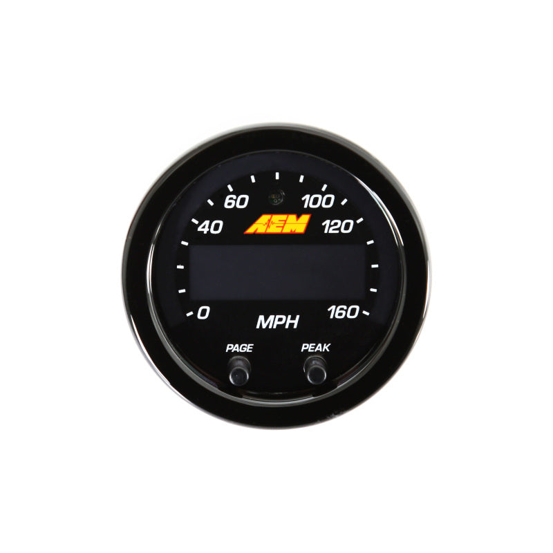 AEM X-Series 0-160 MPH Black Bezel w/ Black Face GPS Speedometer Gauge - Racecraft Industries