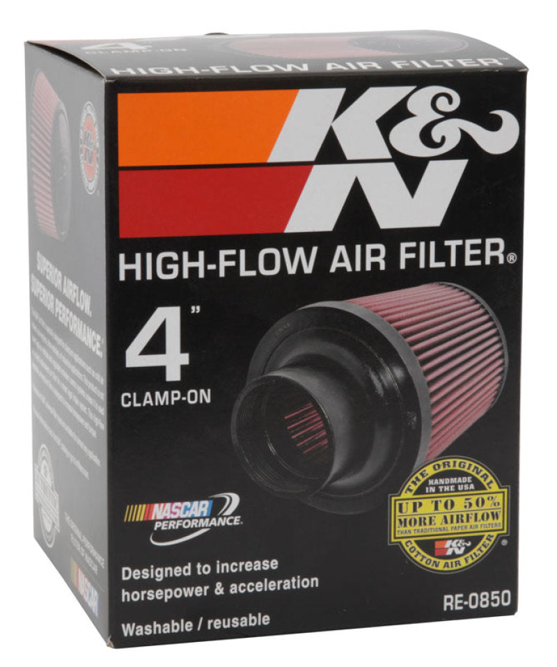 K&N Universal Air Filter (4in. Flange / 6in. Base OD / 4-5/8in. Top OD / 6in. Height) - Racecraft Industries