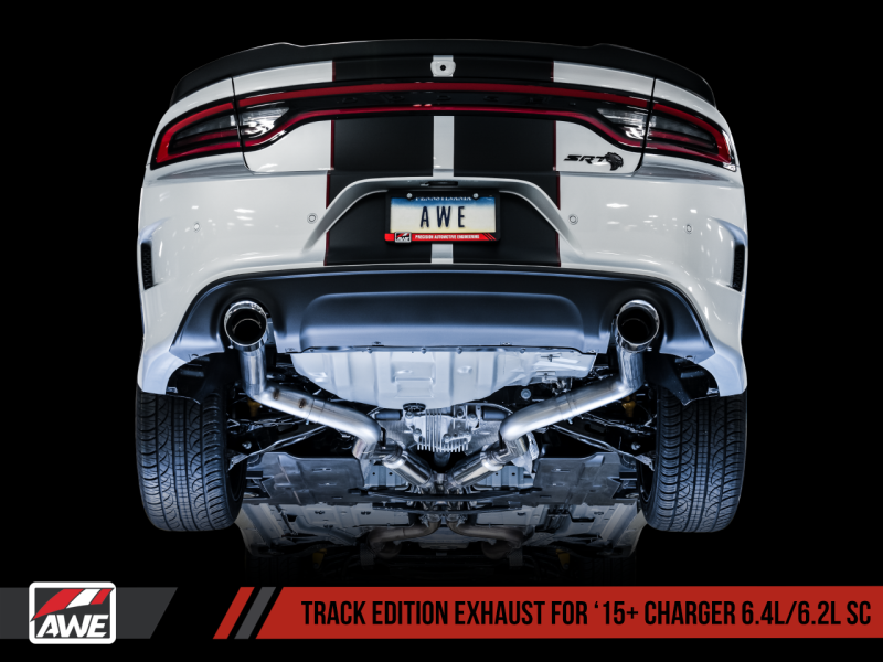 AWE Tuning 2015+ Dodge Charger 6.4L/6.2L Supercharged Track Edition Exhaust - Chrome Silver Tips - Racecraft Industries