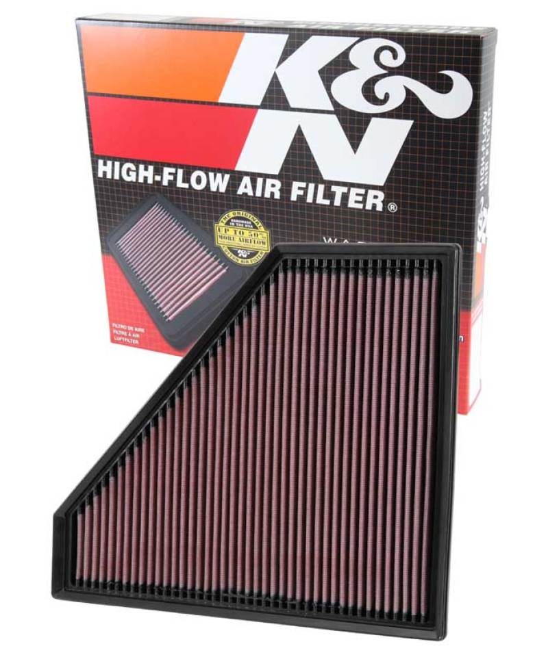 K&N Replacement Panel Air Filter 12.313in OS L x 10.313in OS W x 1.188in H for 13-14 Cadillac ATS - Racecraft Industries