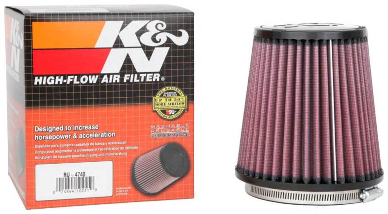 K&N Filter Universal Rubber Filter Round Tapered 4.5in Flange 5.875in Base 4.5 inch Top 6in Height - Racecraft Industries