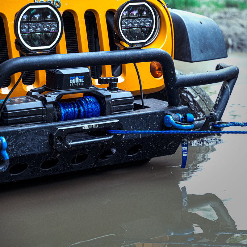Borne Off-Road 12K Winch - Black Synthetic Rope - Racecraft Industries