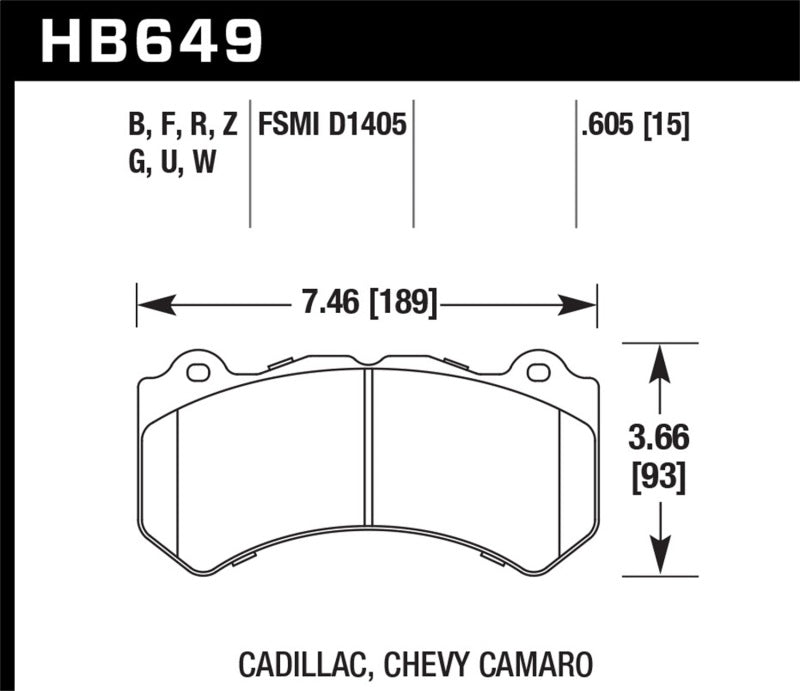 Hawk 08-12 Cadillac CTS-V / 12 Jeep Grand Cherokee (WK2) SRT8 DTC-70 Front Race Brake Pads - Racecraft Industries