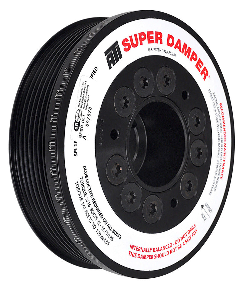 ATI Damper - 5.67in - Alum - 7 Grv - Honda K20 - Street - 02+ 2.0L - Civic Type-R / Acura RSX - 1Pc - Racecraft Industries