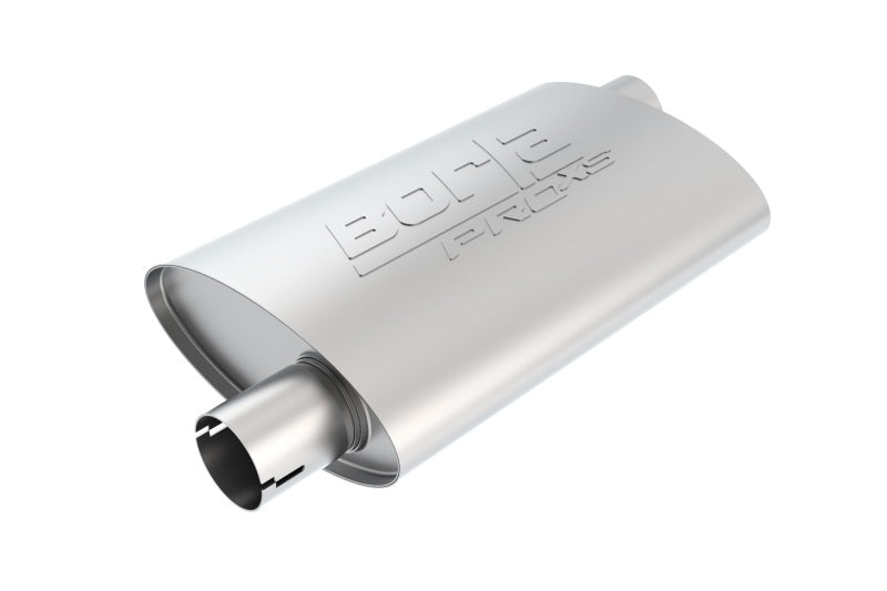 Borla Universal Pro-XS Muffler Oval 3in Inlet/Outlet Offset/Offset Notched Muffler - Racecraft Industries