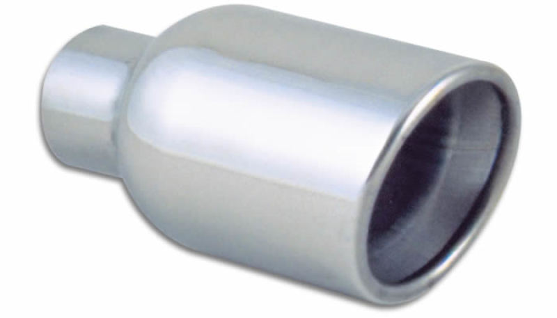 Vibrant 3in ID Dual 4in OD Round SS Tips (Double Wall, Angle Cut) - Racecraft Industries