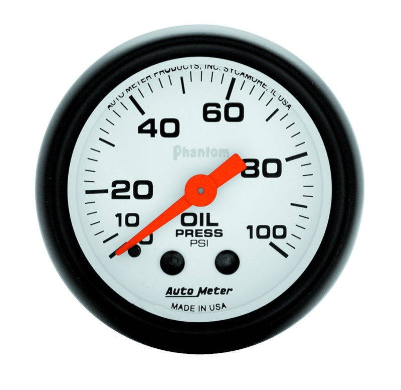 Autometer Phantom 52mm 0-100 PSI Mechanical Oil Pressure Gauge - Racecraft Industries