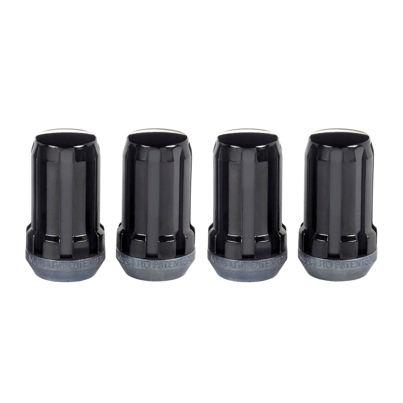 McGard SplineDrive Lug Nut (Cone Seat) M14X1.5 / 1.648in. Length (4-Pack) - Black (Req. Tool) - Racecraft Industries