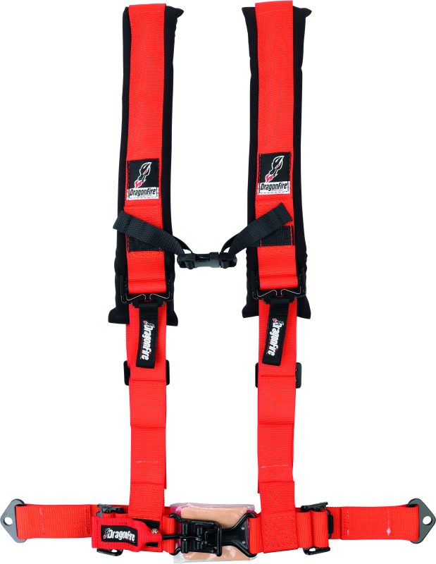 DragonFire Racing Harness- H-Style- 4-Point- 2in Buckle- Orange - Racecraft Industries