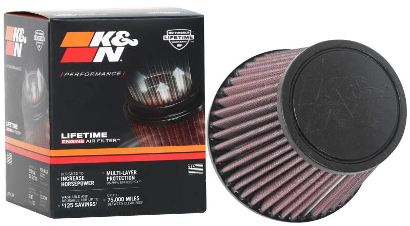 K&N Universal Clamp-On Air Filter 2-3/4in FLG / 5-1/16in B / 3-1/2in T / 4-3/8in H - Racecraft Industries